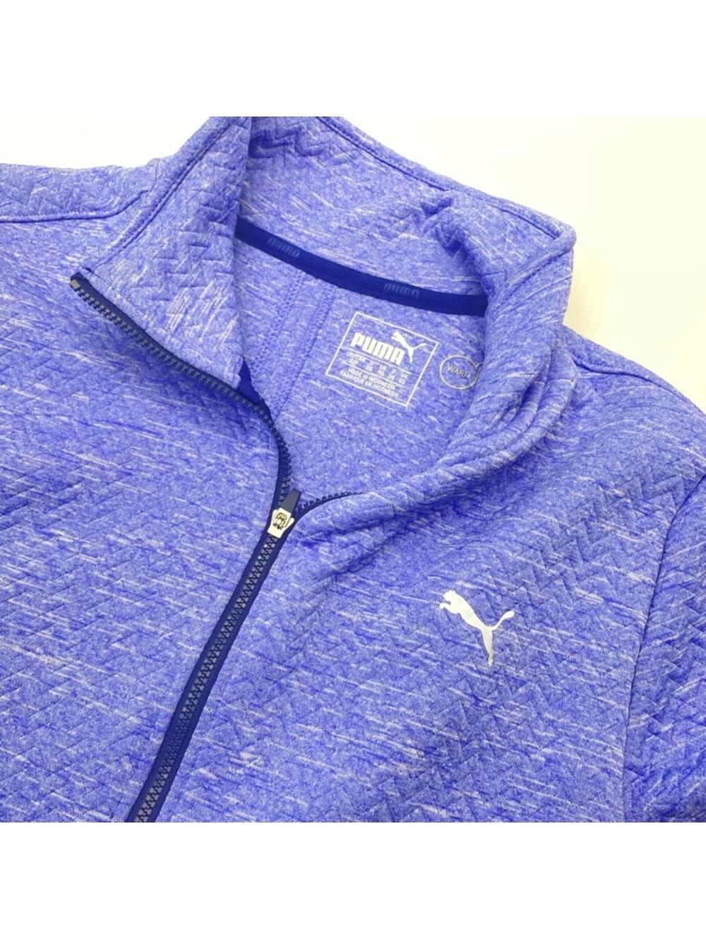 PUMA Quarter-Zip Pullover Women's S/P Blue Heather Long Sleeve Top Golf Casual